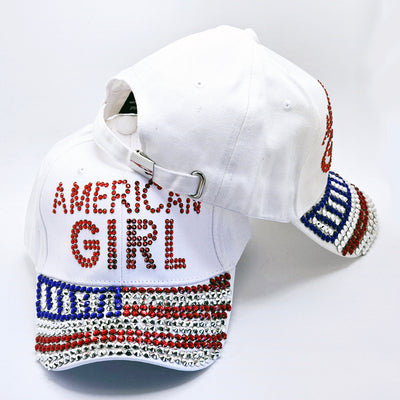 American Girl Rhinestone Cap front and back