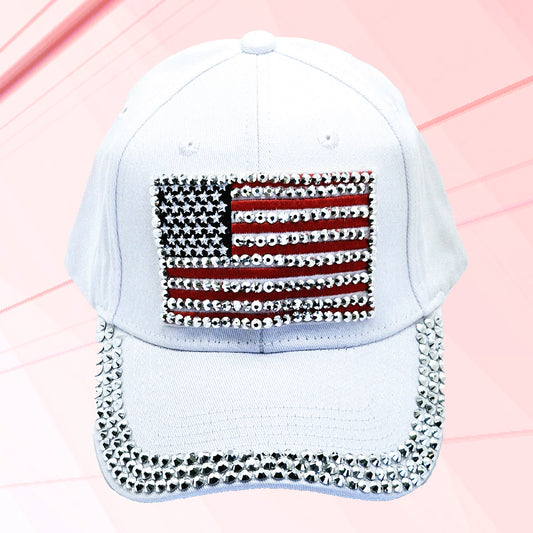 American Flag Rhinestone Cap - 1776 Patriot Shop