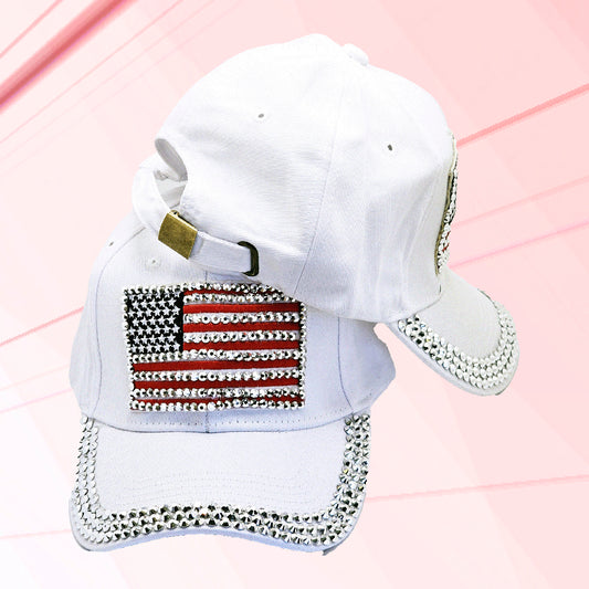 American Flag Rhinestone Cap - 1776 Patriot Shop
