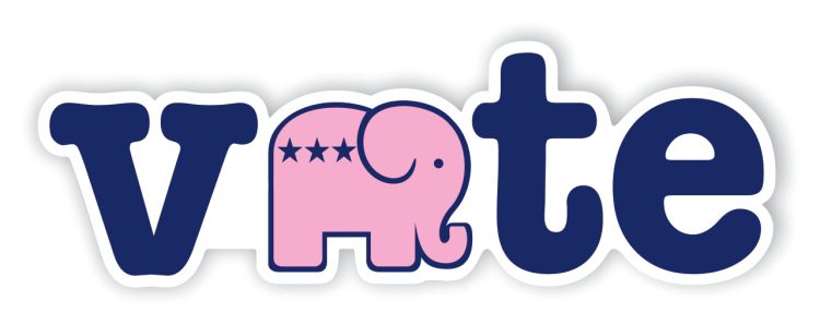 Votepinkelephant | 1776 | 1791 Patriot Shops | 1776 | 1791 patriot shops vote pink elephant sticker