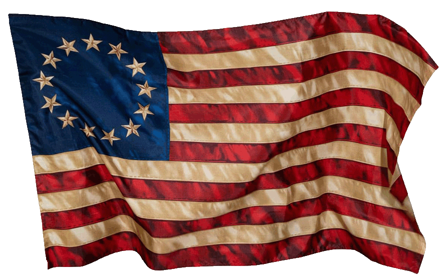 | 1776 | 1791 patriot shops waving united states betsy ross flag with blue canton of stars and red-and-white stripes in the wind, patriotic image